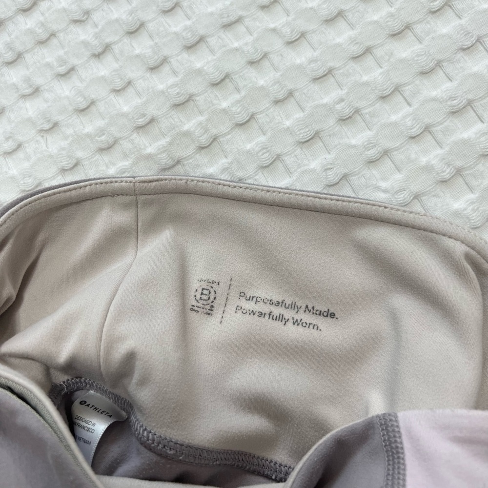 Athleta Elation Asymmetrical 7/8 Tight in Powervita Colorblock Lilac Stone - Picture 8 of 16
